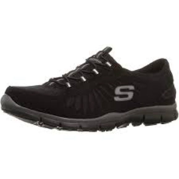 Skechers gratis in motion sneakers black gray women’s size 8.5 casual walking - Picture 1 of 10